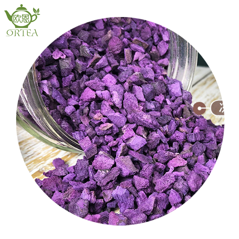 Organic Freezed Dried dehydrated purple sweet potato Fruit Cubes Chunk Chips Slices Pieces-