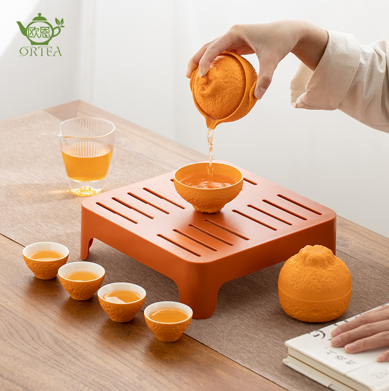 Orange Tea Set-